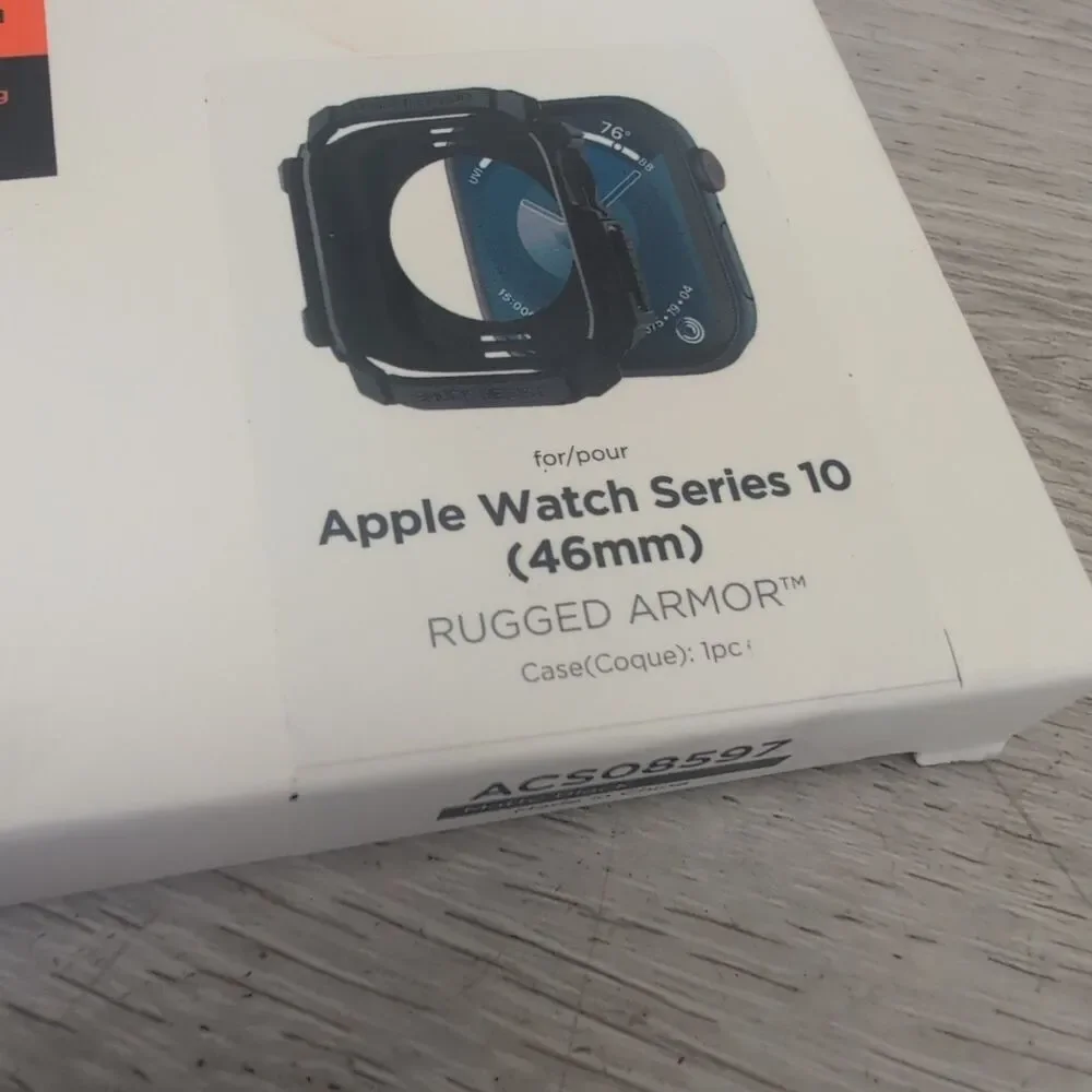 Spigen For Apple Watch Series 10 (46mm) Rugged Armor Case Only Matte Black New